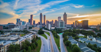 Atlanta Georgia GA Downtown Skyline Aerial Panorama
